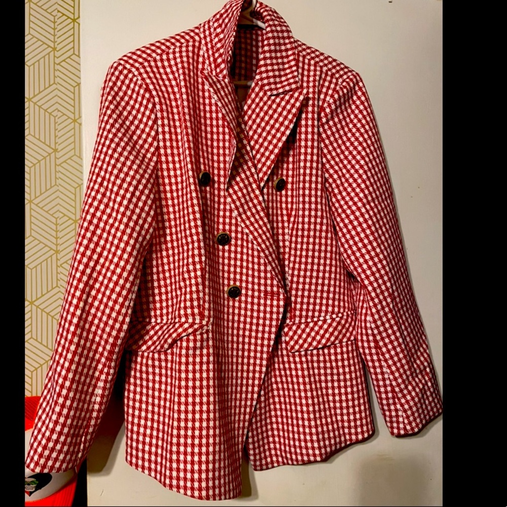 Red Houndstooth Blazee